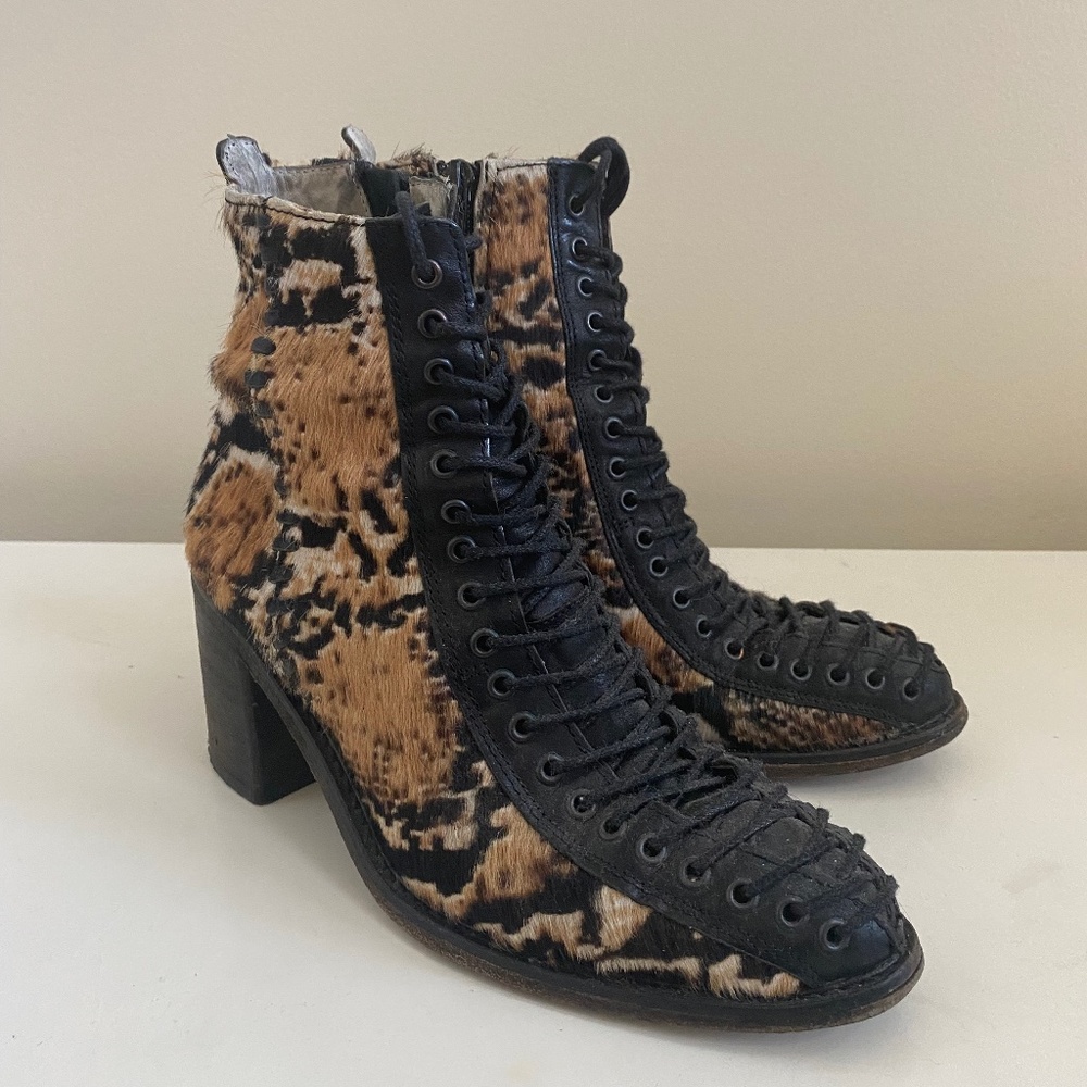 Free people Leather Lace Up Boots